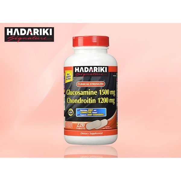 Hadariki Glucosamine 1500mg Chondroitin 1200mg tăng cường sức khỏe xương khớp, Chai 220 viên DATE 4/2021