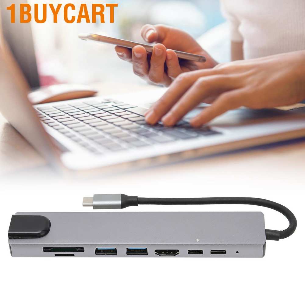 1buycart computer cable manager AA Docking Hub 8 in 1 Type‑C to High‑Definition Multimedia Interface USB PD Expansion Dock for