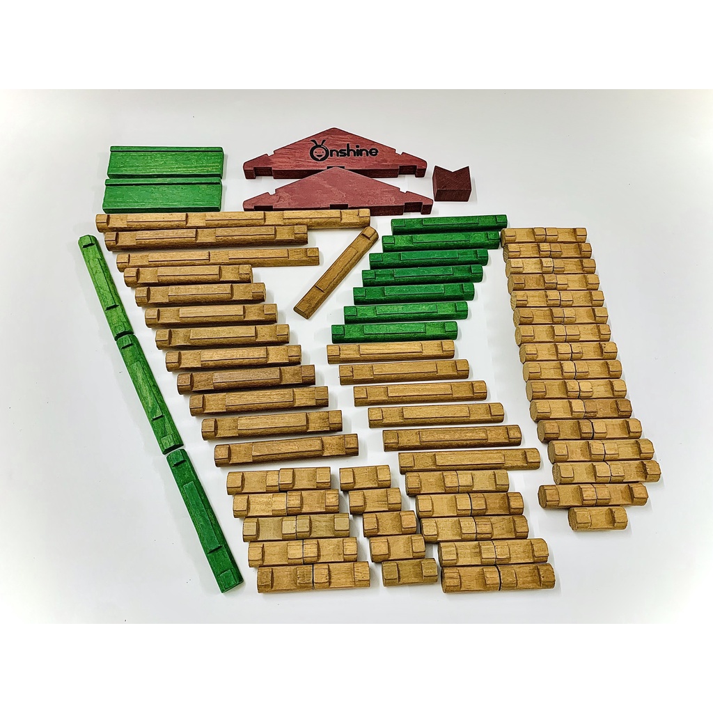 Nhà Gỗ Thông Xếp Hình Nhà Gỗ - 90 Miếng