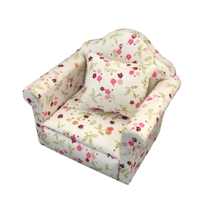 Ghế Sofa Đơn Mini Tỉ Lệ 1 / 12 Trang Trí Phòng Khách Nhà Búp Bê