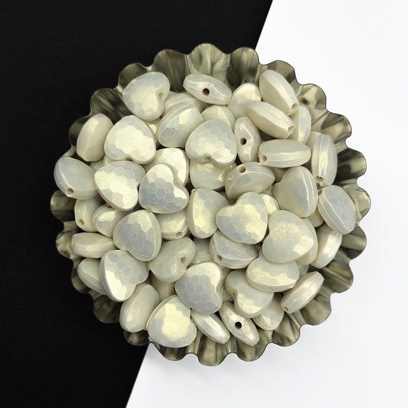 Bộ 30 Hạt Nhựa Acrylic 11.5mm Hình Trái Tim Làm Trang Sức Thủ Công