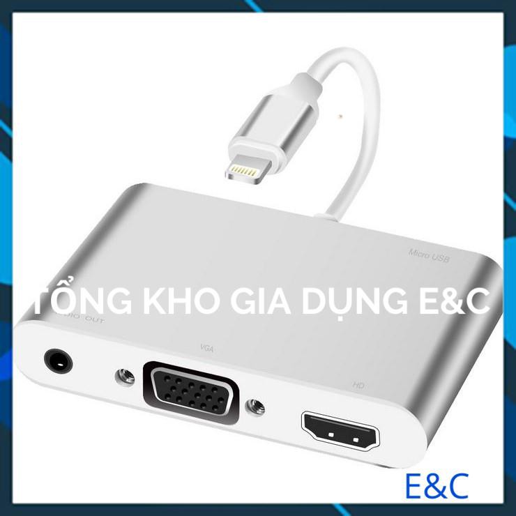 Cáp lightning to HDMI và VGA +Audio 3.5 kết nối tivi với điện thoại iphone ipad