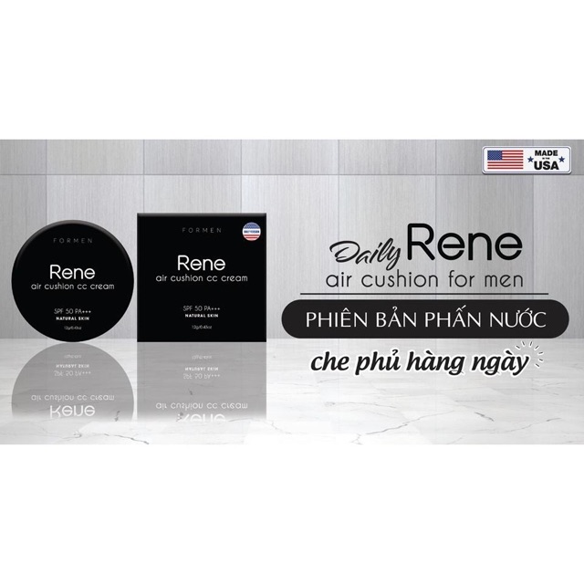Phấn Nước Che Khuyết Điểm Siêu Mịn Và Chống Nắng Rene Air Cushion CC Cream SPF 50PA+++ For Men | BigBuy360 - bigbuy360.vn