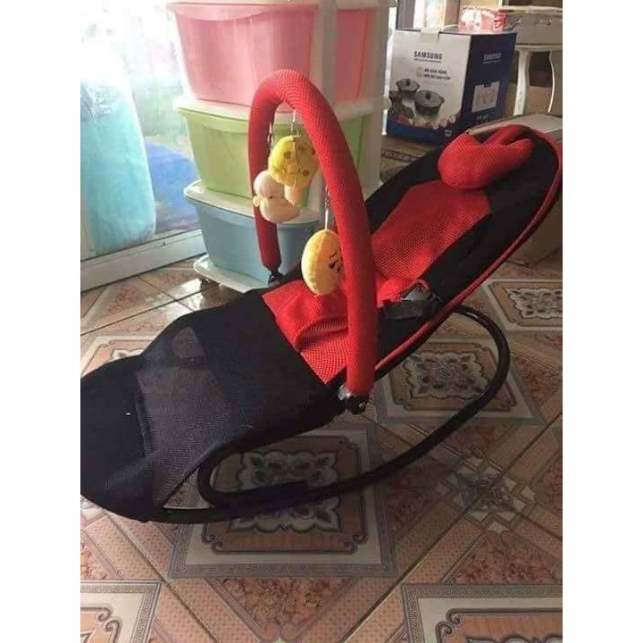 Ghế Rung nhún bập bênh 3 tư thế có đồ chơi cho bé nằm chơi kèm gối