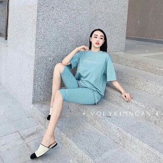 Đồ bộ quần lửng chữ thêu