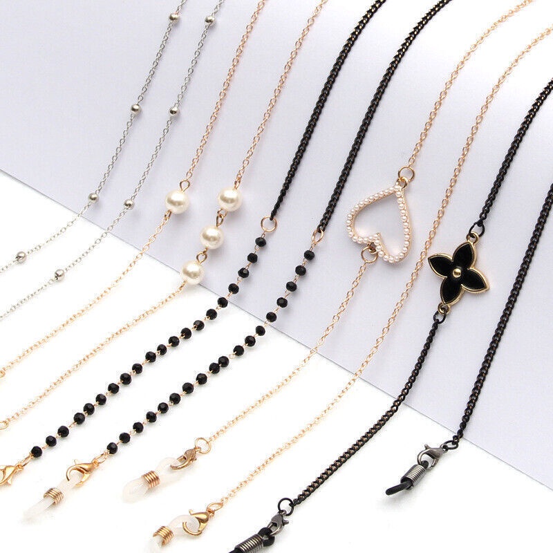 Fashion Ins Eyeglasses Chain Imitation Pearl Beaded Trendy Women Outside Casual Sunglasses Accessory Mask Lanyard Hanging Chains