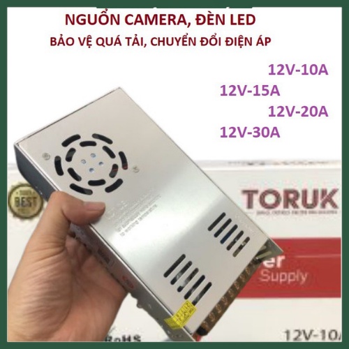 Nguồn Tổng Hãng TORUK Cho Hệ Thống Camera, Đèn LED: 12V-10A, 12V-15A,