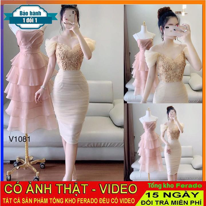[ xả kho ] MiD Đầm Body trễ vai dự tiệc quyến rũ V1128 Mie Design ảnh thật