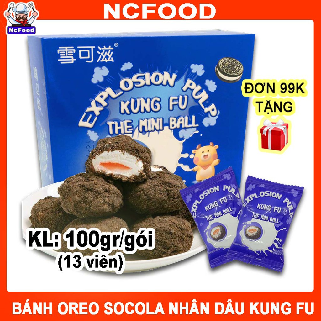 Bánh Oreo Socola Nhân Dâu Kung Fu 100g (NCFOOD)