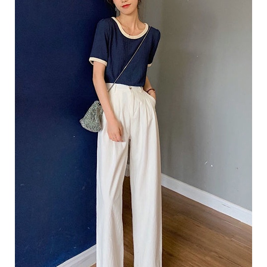 AMOI Áo Sơ Mi Chiffon Tay Ngắn Phong Cách Thời Trang Hàn Quốc Dành Cho Nữ