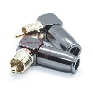 Jack hàn dây AV cong 2 chiếc - Đầu hàn dây hoa sen
