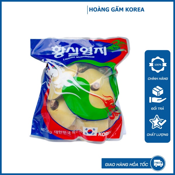 Nấm linh chi Hàn Quốc vàng chanh cao cấp túi lá cờ 1kg