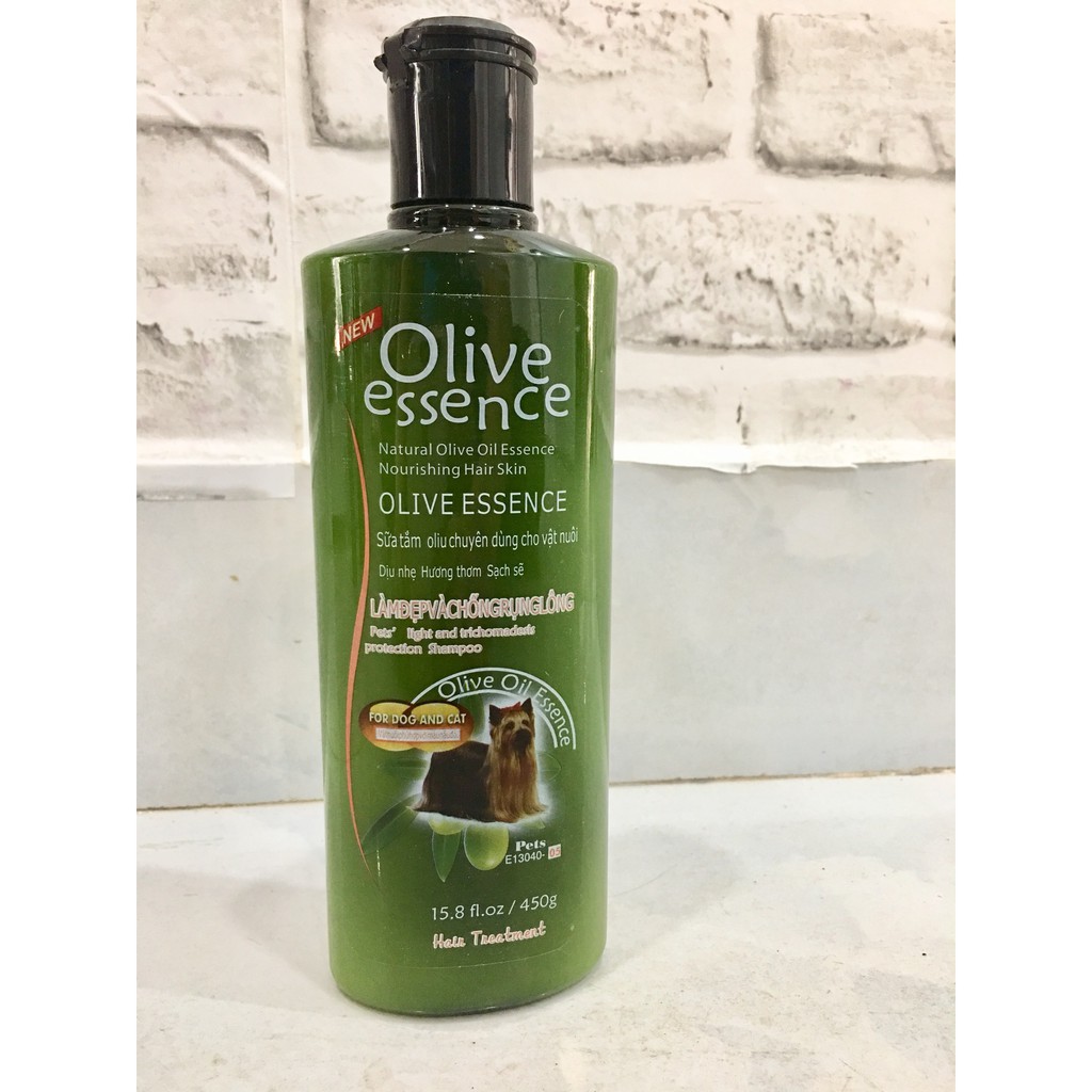 Sữa tắm tinh dầu ô liu chó mèo - Sữa tắm OLIVE - 450ml loại chống rụng lông