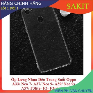 Ốp Lưng Nhựa Dẻo Trong Suốt Oppo A33/ Neo 7- A37/ Neo 9- A39/ Neo 9s- A57/ F3lite- F3- F3plus- F5.