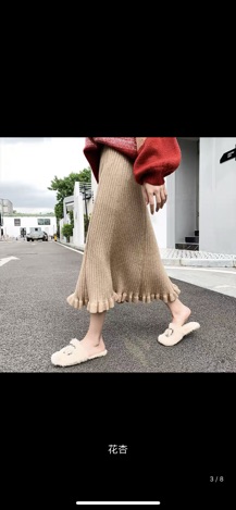 Chân váy len xoè cuốn bèo dáng dài