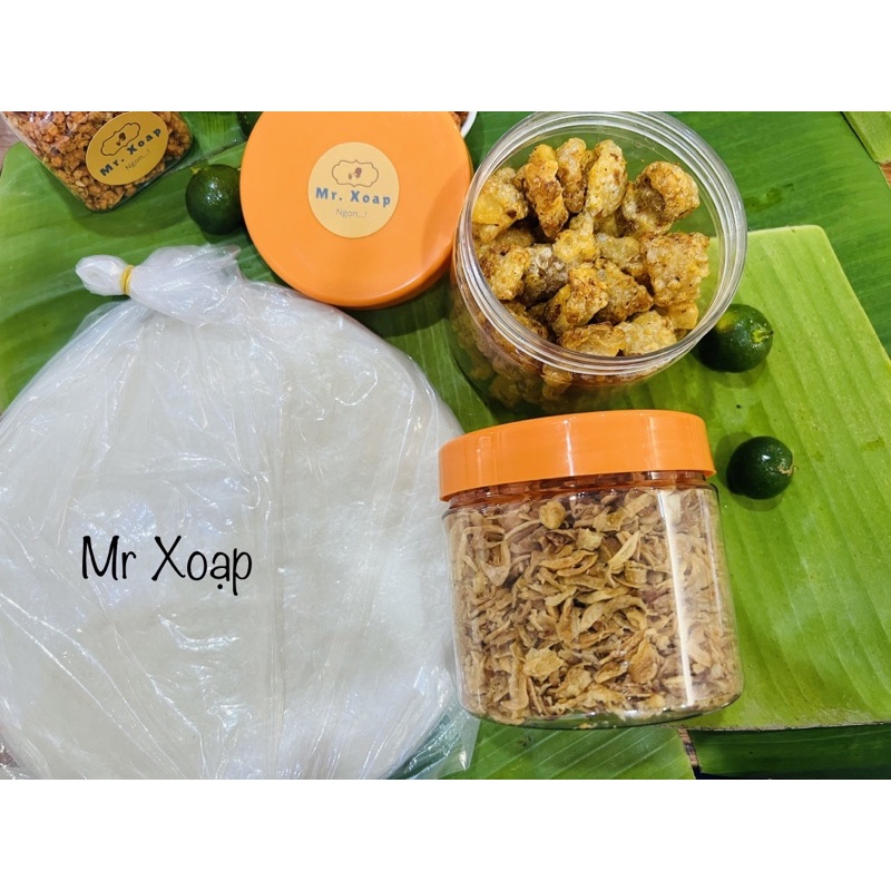 Set bánh tráng phơi sương + Muối tôm hành phi loại ngon