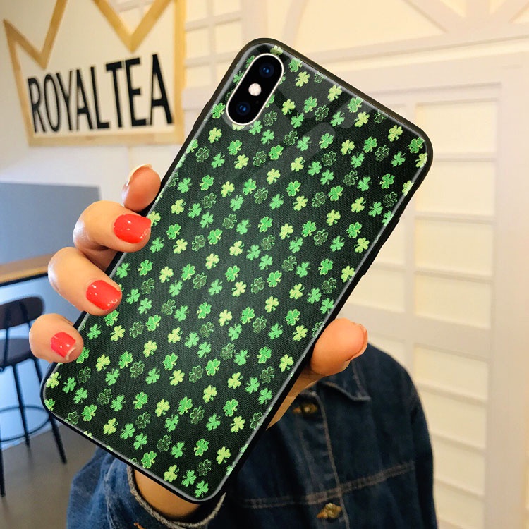 Ốp Lưng Iphone in hình Cỏ 4 Lá May Mắn_2 Kirabrand 6plus/6splus/7/7plus/8/8plus/x/xr/xs/11/12/pro/max/promax