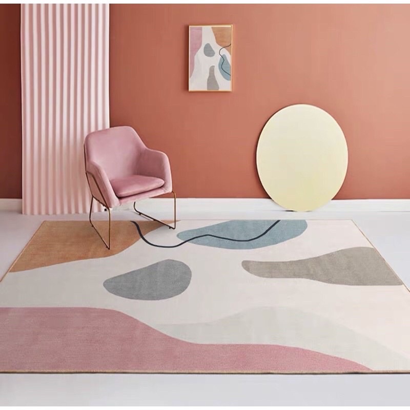 [SẴN_giao ngay] Thảm trải sàn phong cách Bắc Âu_lót silicon trống trượt | Size ghi trên ảnh thảm