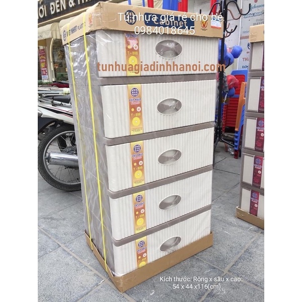 Tủ nhựa 5 tầng Việt Nhật đựng quần áo, kiểu dáng trang nhã , lịch sự