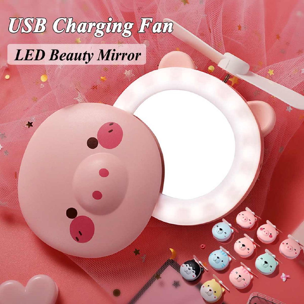 Quạt Cầm Tay Cầm Tay Đa Năng Tích Hợp Đèn Led Và Cổng Sạc Usb