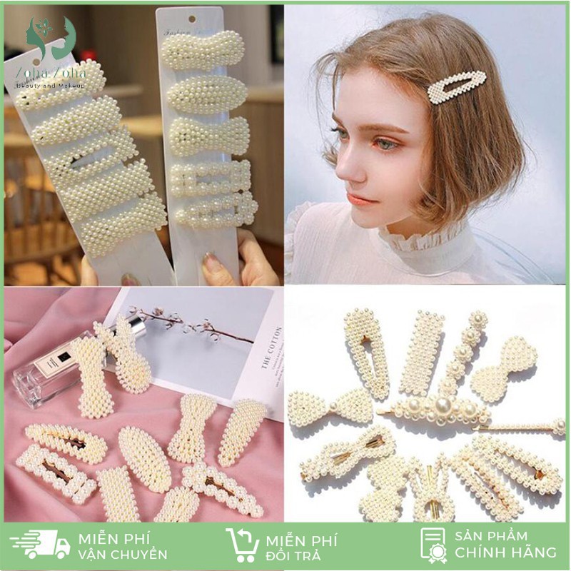 Set 20 Kẹp Tóc Đính Hạt Ngọc Trai Nhân Tạo Nhiều Kiểu Dáng