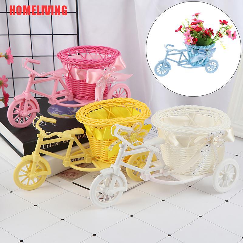 Giỏ Hoa Hình Xe Đạp Ba Bánh Nhỏ Để Bàn Trang Trí Nhà Cửa / Văn Phòng