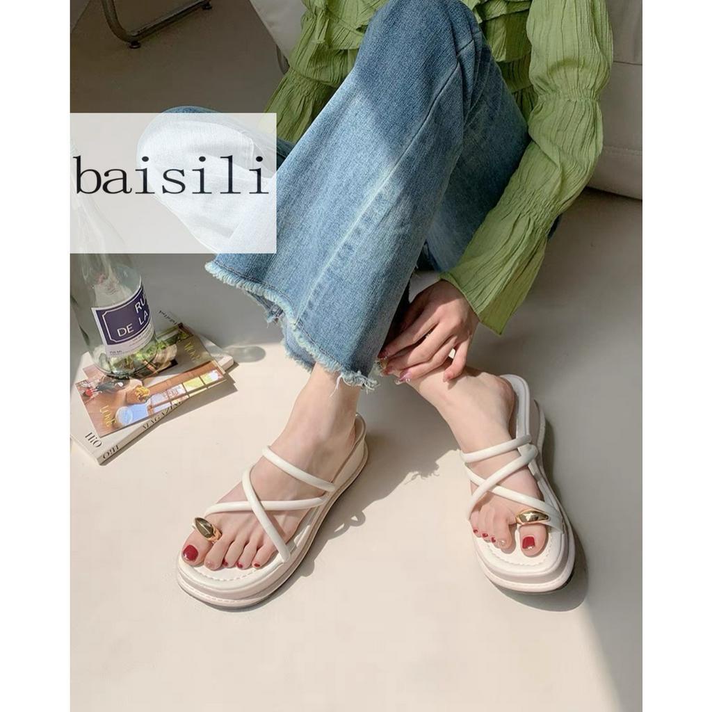 DÉP XUỒNG BASILI - DÉP ĐẾ BẰNG XỎ NGÓN PHONG CÁCH THỜI TRANG QUAI NGANG MẢNH PHỒNG CHÉO HIỆN ĐẠI BD230478