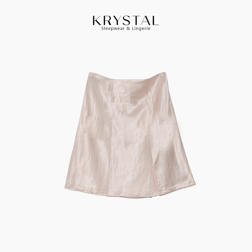 [Mã FAMALLT5 giảm 15% đơn 150k] Chân váy nữ dáng chữ A xẻ đùi màu Nude phong cách Basic KRYSTAL NK40