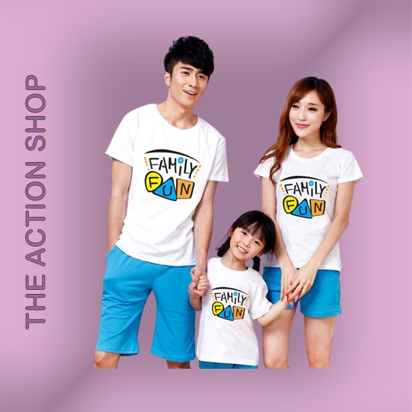 Áo gia đình 3/4/5 người bố mẹ và bé Family Fun Đồng phục giá rẻ GD0011V Bin Action