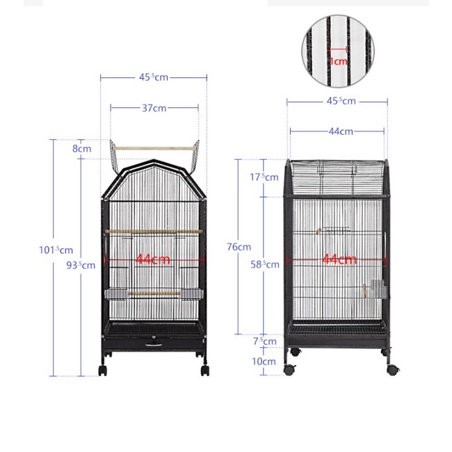 1 LỒNG NHẬP KHẨU DANG NAN MÁI VÒM 44*44*93  DÀNH NUÔI CHIM CẢNH VÀ CÁC DÒNG VẸT