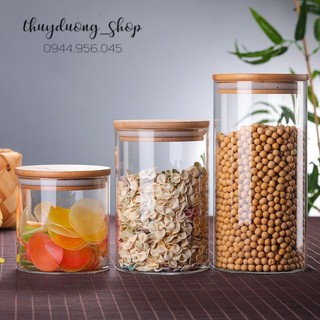 Lọ thủy tinh đựng gia vị nắp gỗ