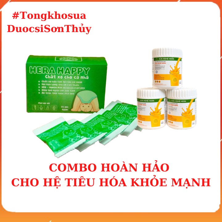 COMBO 01 Sữa Nghệ Hera 100g 💖1 Hộp Chất Xơ Hera Happy 💖 Hỗ Trợ Điều Trị đau Dạ Dày💖 Hết táo bón, TỐT CHO TIÊU HÓA