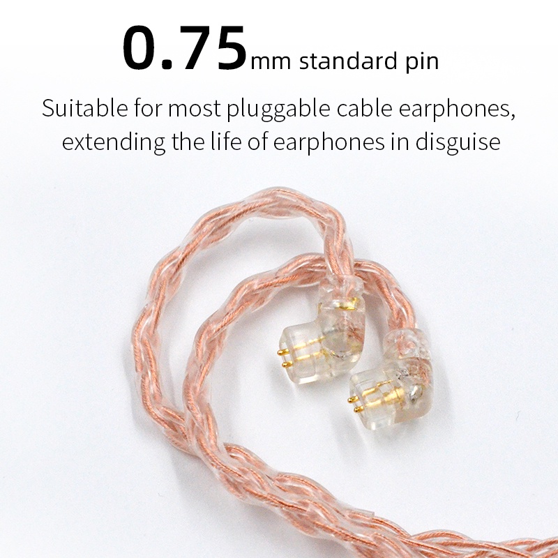 Dây cáp FAAEAL cho tai nghe KZ ZSN PRO X 2 chân có thể tháo rời 0.75mm