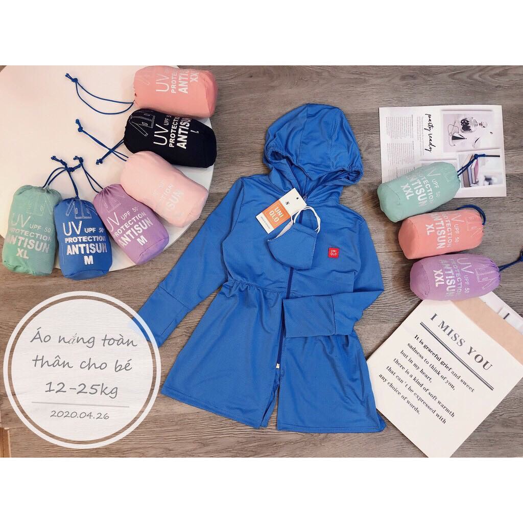 Áo Chống Nắng Toàn Thân Cho Bé Vải Co Giãn Thoáng Mát