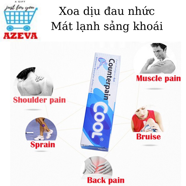 Kem xoa bóp Counterpain Thái Lan 2 loại nóng lạnh 120g, dầu xoa bóp Counterpain Thái Lan - Azeva