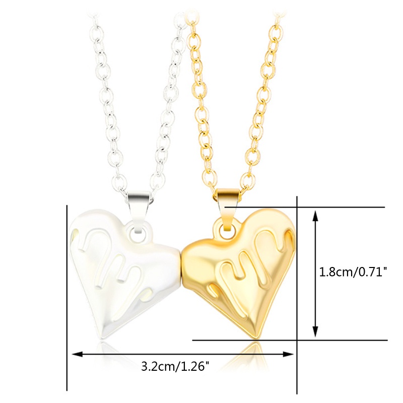 Flgo 1 Cặp Vòng cổ Nam Châm Hình Trái Tim Cho Cặp Đôi Sáng Tạo