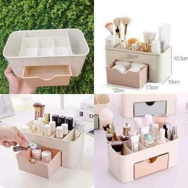 KỆ MỸ PHẨM NHỰA MINI Con gái ai cũng nên có kệ đựng mỹ phẩm để đồ đạc k bị thất lạc lung tung mà gọngàng dễ tìm dễ thấy