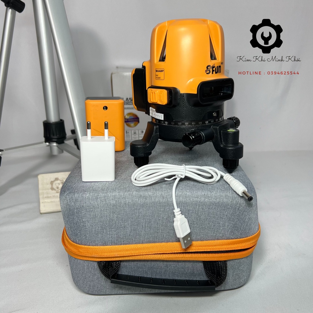 [Hãng Đức] Máy bắn cốt, cân bằng mực laser SAFUN SF-5900 5 tia xanh| Máy cân bằng mặt phẳng( Cam kết chính hãng)