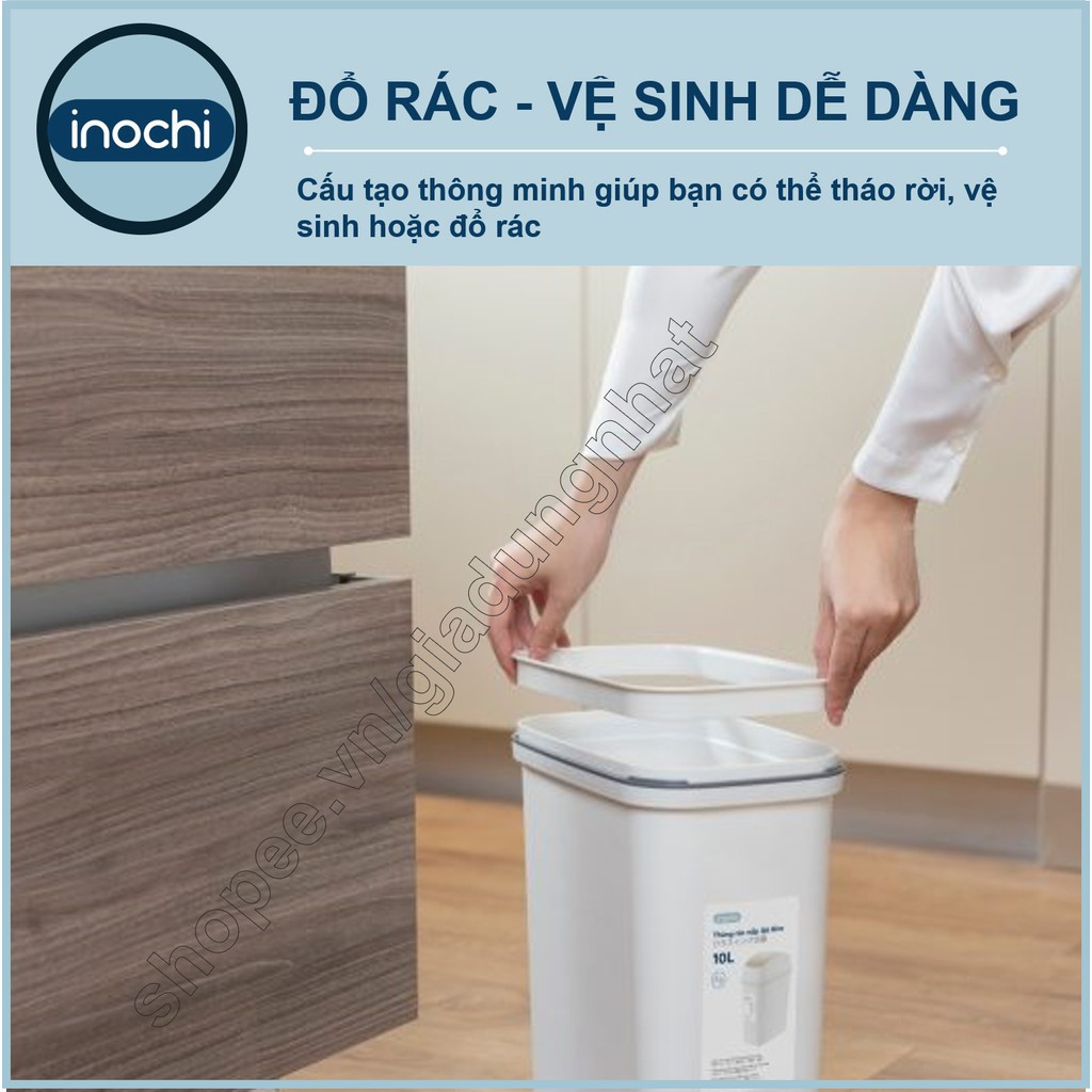 Thùng Rác Nhựa Nắp Lật Inochi 15 Lít Rất Đẹp Làm Sọt Rác Văn Phòng, Khách Sạn, Đựng Rác Gia Đình, Để Bàn Trong Nhà (tiêu