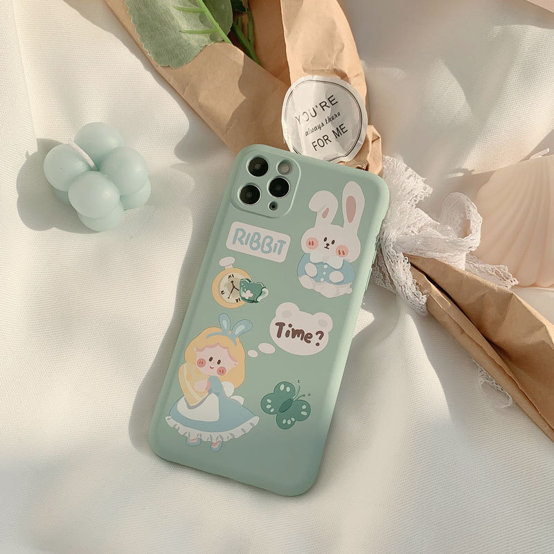 Ốp điện thoại silicon in thỏ hoạt họa xinh xắn cho iPhone 11 Pro Max X Xr Xs Max 7 8 Plus Se 2020 12 pro max 12 mini | BigBuy360 - bigbuy360.vn