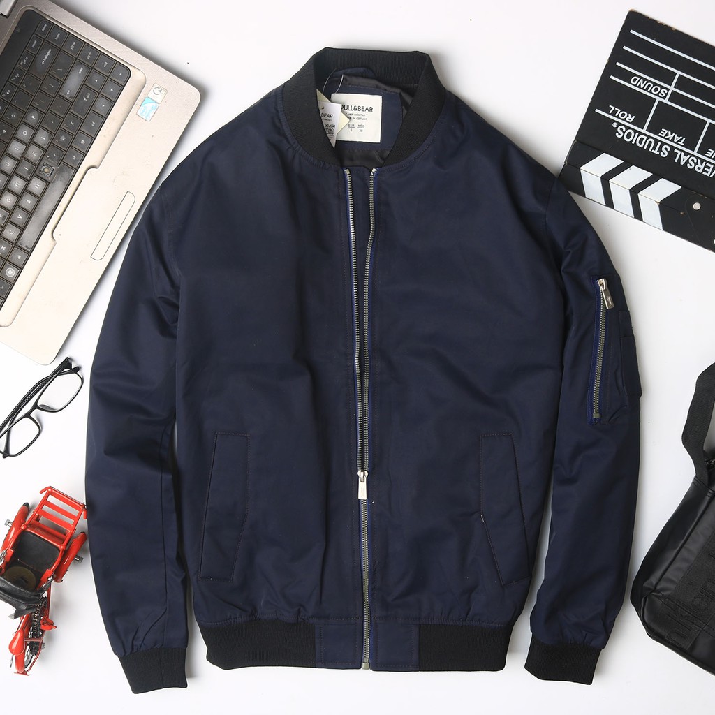 Áo khoác gió nam cổ bomber hàng việt nam xuất khẩu hiệu pull and bear