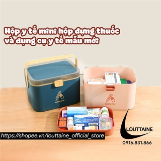 Hộp y tế mini hộp đựng thuốc và dụng cụ y tế mẫu mới size 21X14X15 cm 2 tầng có quai xách tiện lợi