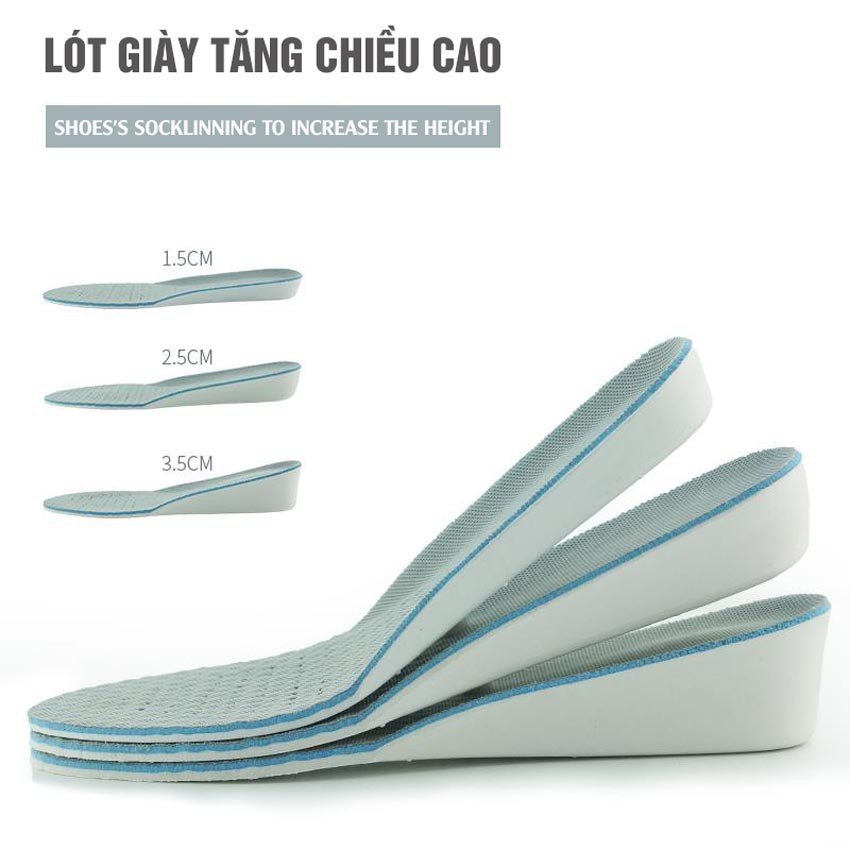 01 cặp Lót giày nam nữ, lót giày tăng thêm chiều cao 1.5cm-2.5cm-3.5cm ZATA - ZTX02