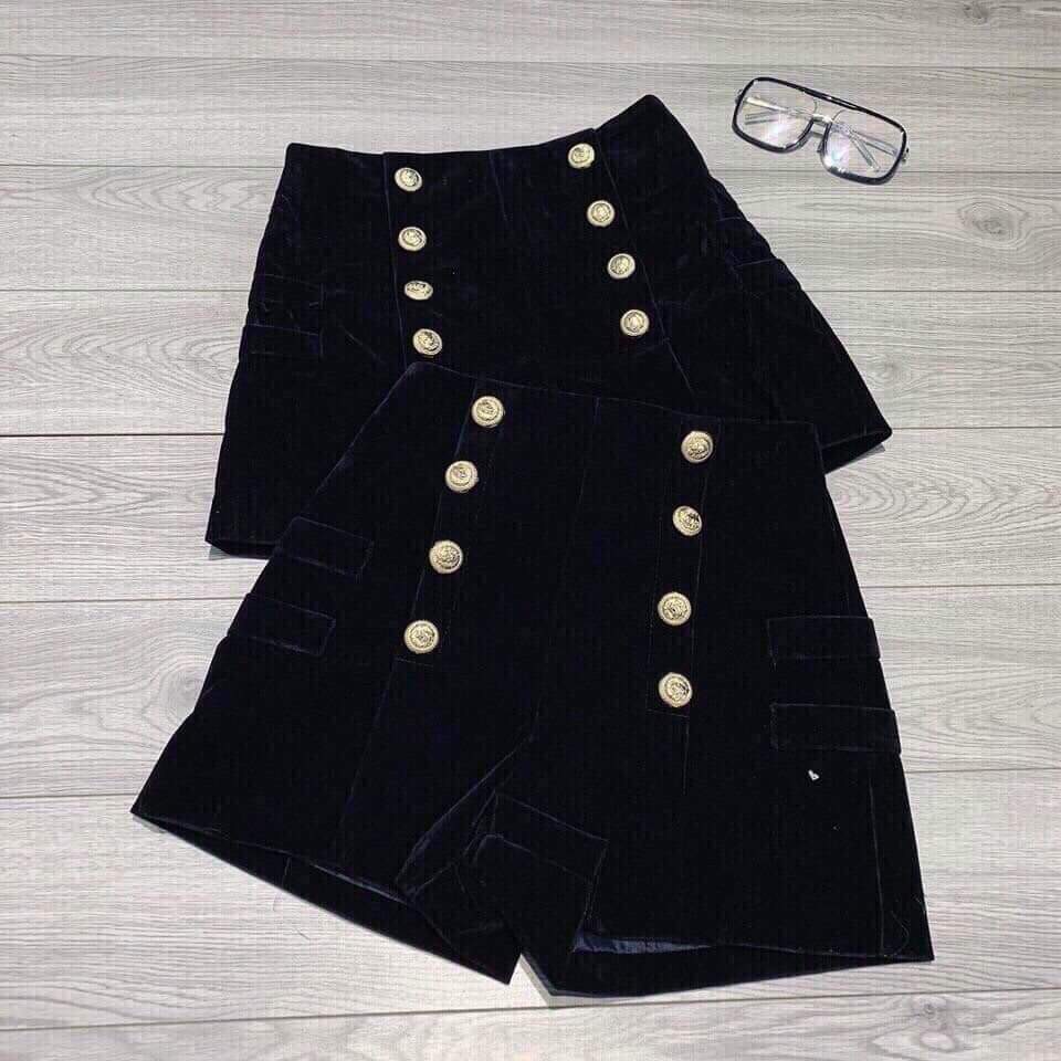 Quần sooc nhung gân Quảng châu nhiều khuy hàng đẹp