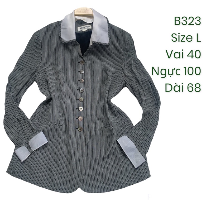 Áo khoác blazer nữ B323 cổ tháo rời được 2hand Hàn si tuyển ảnh thật