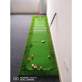Thảm Tập Golf Putt 3*0.6m - Tặng Bóng Golf và Hố Cờ Golf - Thảm Golf Putting Đẹp