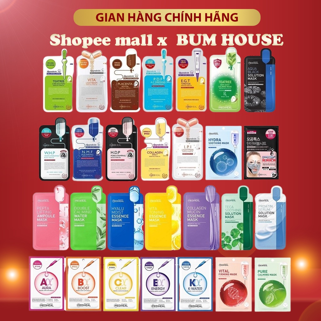 Mặt nạ giấy cấp ẩm, dưỡng trắng, làm dịu da, loại bỏ bã nhờn và cung cấp dưỡng chất cho da Mediheal Mask EX 25ml