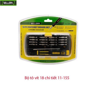 Bộ tô vít 18 chi tiết 2 chiều Sellery 11-155