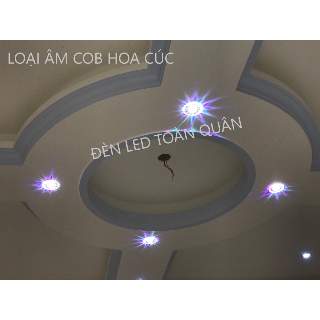 Đèn led âm trần 3 chế độ màu mẫu hoa cúc