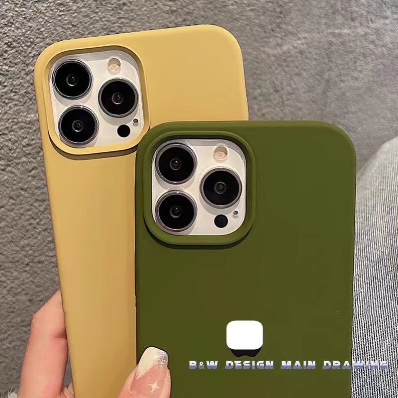 Ôp Điện Thoại Silicon Màu khaki Thời Trang Chống Sốc Cho iphone 15pro max 15pro 15 14promax 14 13 12 11 pro max xr ix xs max Ốp